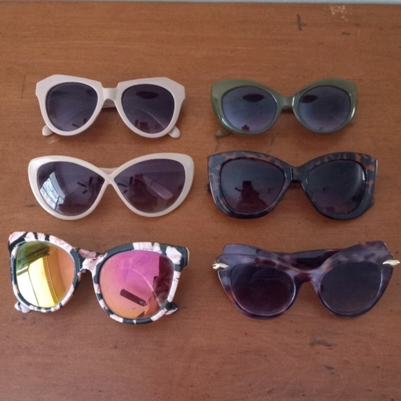 Accessories - 6 Pair Lot Womens Fashion Retro Style Sunglasses